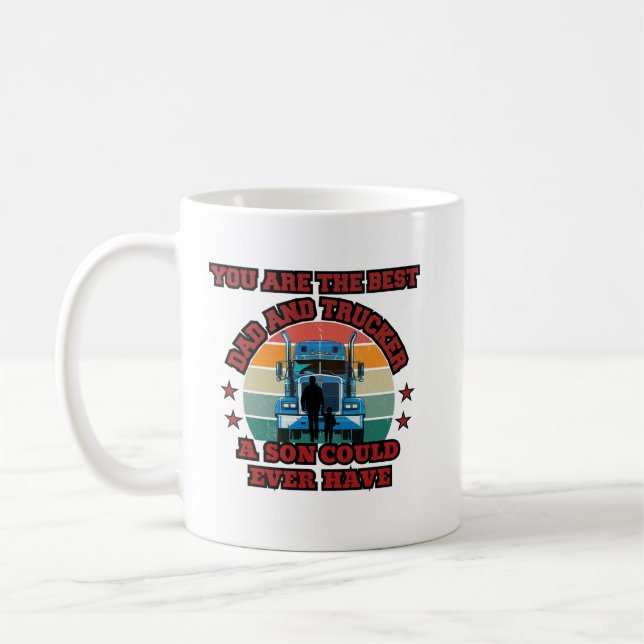 Taza De Café Camionero Padre Son Bond Road Familia Amor Diseño (Izquierda)