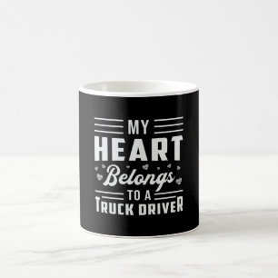 Taza De Café Camioneros Esposa Mi Corazón Pertenece A Un Conduc