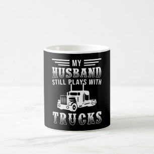 Taza De Café Camioneros Esposa Mi Esposo Todavía Juega Con Cami