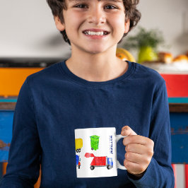 Taza De Café Camiones de Basura Pintados Niños Personalizados