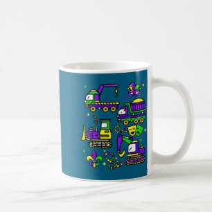 Taza De Café Camiones de construcción de Mardi Gras lindos jugu