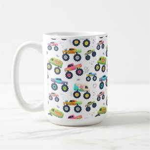 Taza De Café Camiones monstruo acuarela para niños