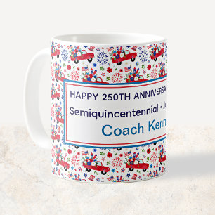 Taza De Café Camiones rojos caprichosos semiquincentenarios pat