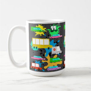 Taza De Café camiones y coches y autobuses