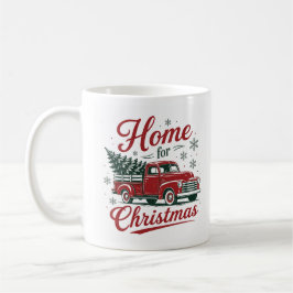 Taza De Café Camioneta Roja Vintage Hogar para la Navidad