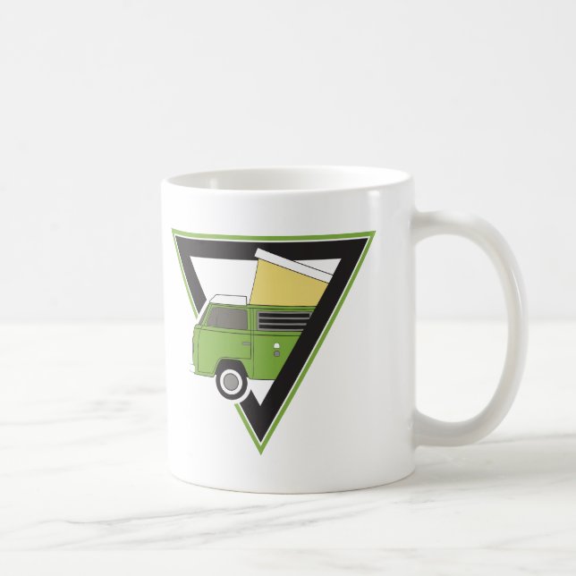 Taza De Café camioneta verde clásica triangular (Derecha)