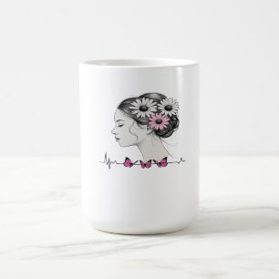Taza De Café Camisa Casual Blanca de las Mujeres - Cuello B de