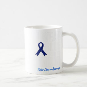 Taza De Café Camisa De Cáncer De Colón Que Llevo Azul Para Mis