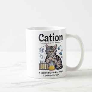 Taza De Café Camisa de catión Gato Ciencia Profesor de Química 