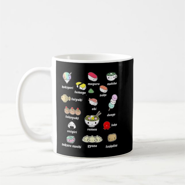 Taza De Café Camisa de comida japonesa Kawaii, camiseta japones (Izquierda)
