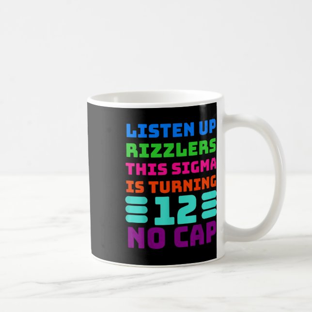 Taza De Café Camisa de cumpleaños divertida de 12 años - Rizz,  (Derecha)