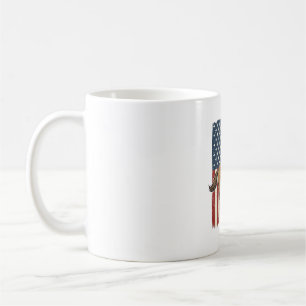 Taza De Café Camisa de diseño de bandera patriótica de caballo 