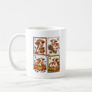 Taza De Café Camisa de granja de patchwork vintage de cuarteto