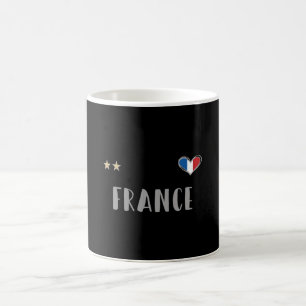 Taza De Café Camisa de hincha de fútbol de Francia con corazón