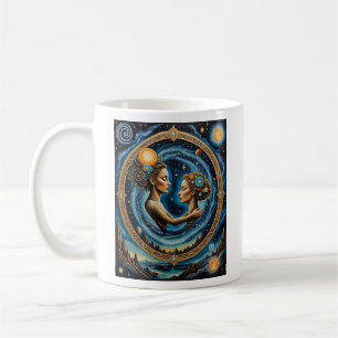 Taza De Café Camisa de la diosa del espejo cósmico sagrado