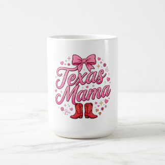 Taza De Café Camisa de lazo Coquette Texas Mama - Lazo Rosa Tex