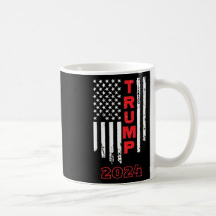 Taza De Café Camisa de manga corta de Trump 2024 Bandera estado
