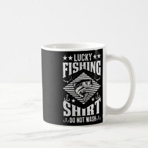 Taza De Café Camisa de pesca afortunada No lavar para hombres m