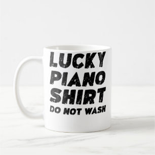 Taza De Café Camisa de piano afortunado no lavar