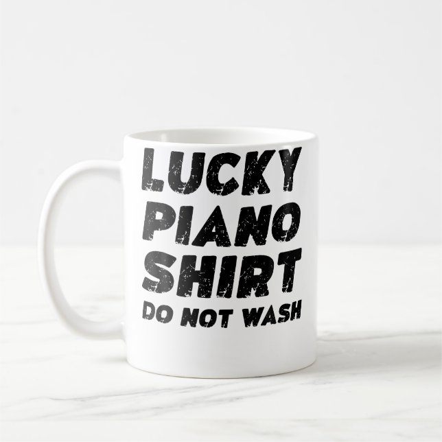 Taza De Café Camisa de piano afortunado no lavar (Izquierda)