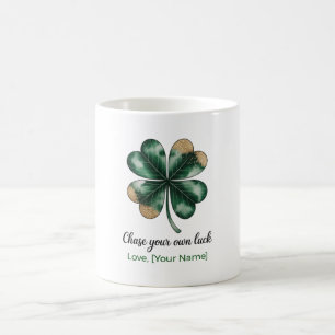 Taza De Café Camisa de trébol de la suerte Me siento afortunado