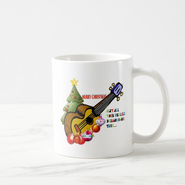 Taza De Café Camisa del Ukulele del navidad (Derecha)