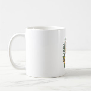 Taza De Café Camisa Floral de Jirafa con Girasoles Grabados Vin