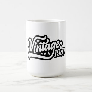 Taza De Café Camisa Vintage de 1980, regalo de cumpleaños graci