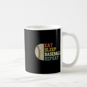 Taza De Café Camisas de béisbol Eat Sleep Béisbol Repetir Graci
