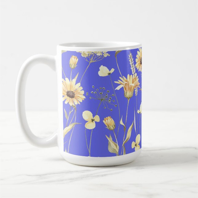 Taza De Café Camisas de campo de pradera impresión azul (Izquierda)