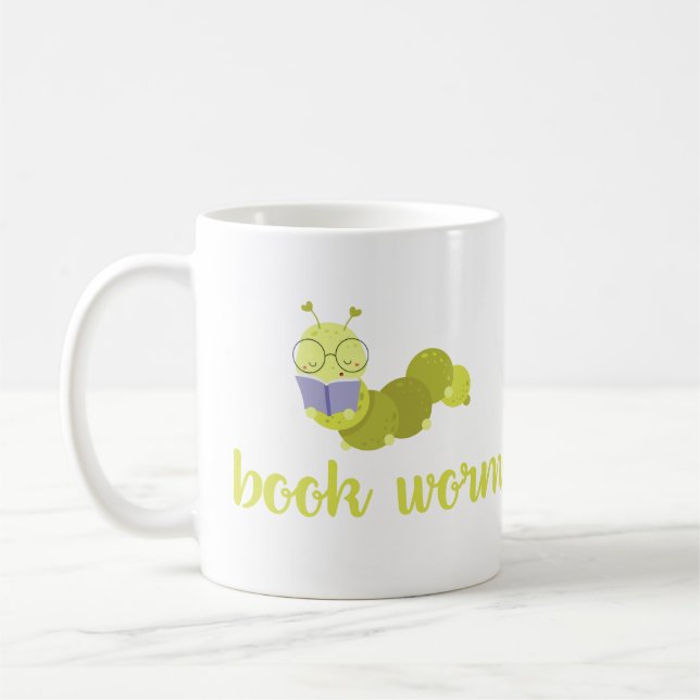 Taza De Café Camisas de gusano de biblioteca, camiseta de amant (Izquierda)