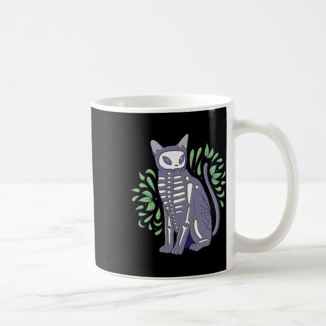 Taza De Café Camisas del cráneo - Esqueleto Kitty Halloween Cos (Derecha)