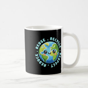 Taza De Café Camisas Del Día De La Tierra Reduzcan El Reciclaje
