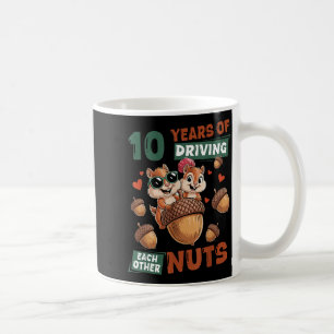 Taza De Café Camiseta Años 10º Aniversario de Boda 10 Pareja