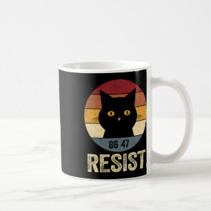 Taza De Café Camiseta Anti Trump Retro Resistir Gato Anti Trump