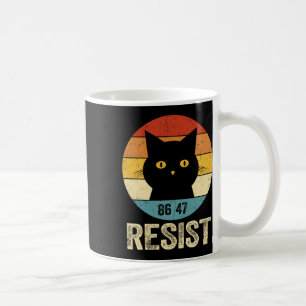 Taza De Café Camiseta Anti Trump Retro Resistir Gato Anti Trump