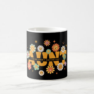 Taza De Café Camiseta AUNT Flor, Camiseta AUNT Floral Lindo