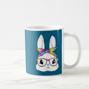 Taza De Café Camiseta Bonita Conejo Cara Tie Dye Gafas