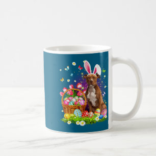 Taza De Café Camiseta Bonita Conejo Pitbull Perro Huevos de Pas