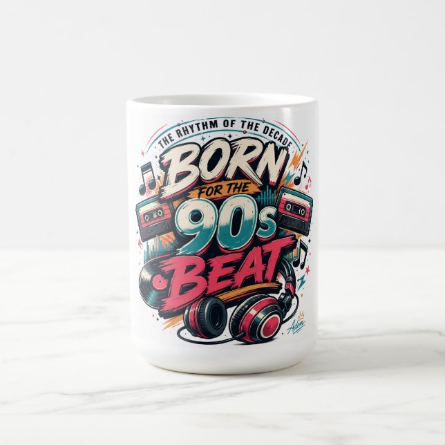 Taza De Café Camiseta Born For The 90s Beat (Centro)