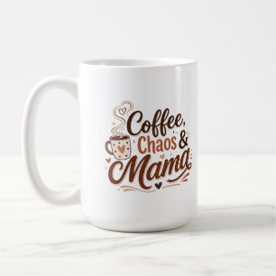 Taza De Café Camiseta Coffee Chaos Mama Mom Coffee Tee