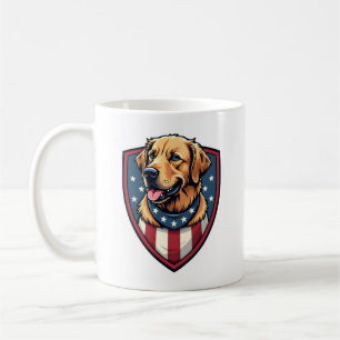 Taza De Café Camiseta con grabado de perro patriótico padre Ret
