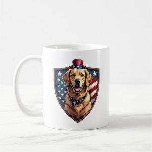 Taza De Café Camiseta con grabado de perro patriótico padre Ret