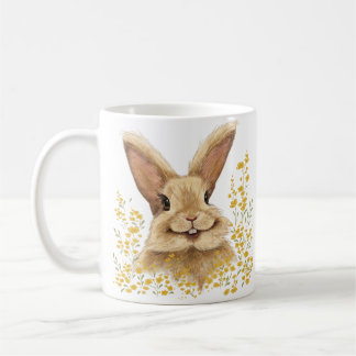 Taza De Café Camiseta con la letra Feliz Conejo en Tono Dorado