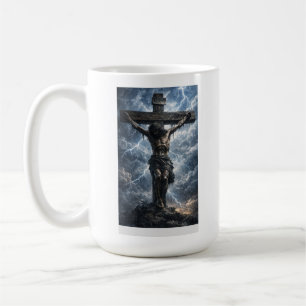 Taza De Café camiseta con un conmovedor arte de Jesucristo