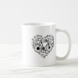 Taza De Café Camiseta Corazones Bicicletas Lindo Amante De Cicl
