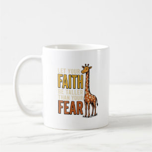 Taza De Café Camiseta cristiana vintage de jirafa Fe Sobre Mied
