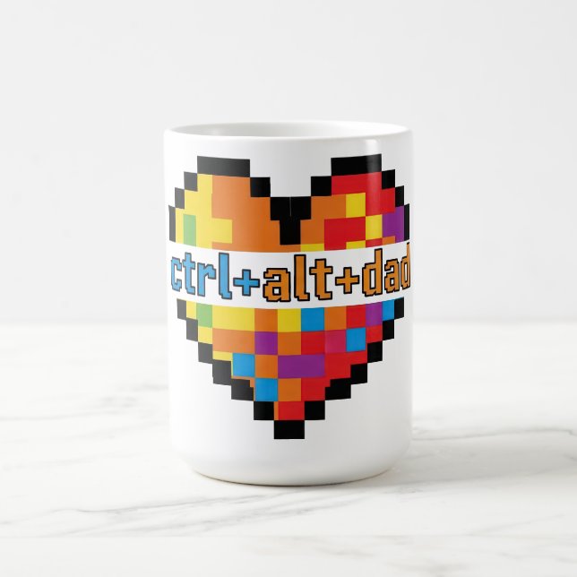 Taza De Café Camiseta Ctrl + Alt + Papá Geek Dad (Centro)