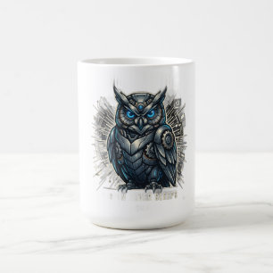 Taza De Café Camiseta Cybernetic Owl Vision
