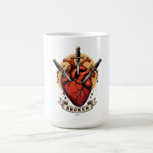 Taza De Café Camiseta Daggers Corazón Roto
